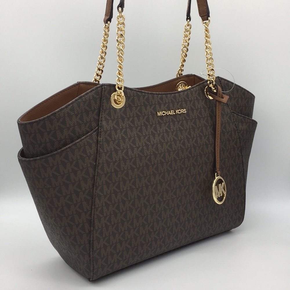 MICHAEL KORS LG CHAIN SHLDR TOTE BROWN 35F8GTVE7B - Picture 2 of 16